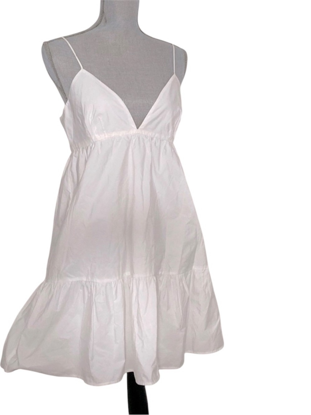 White Spaghetti Strap Tiered Sundress